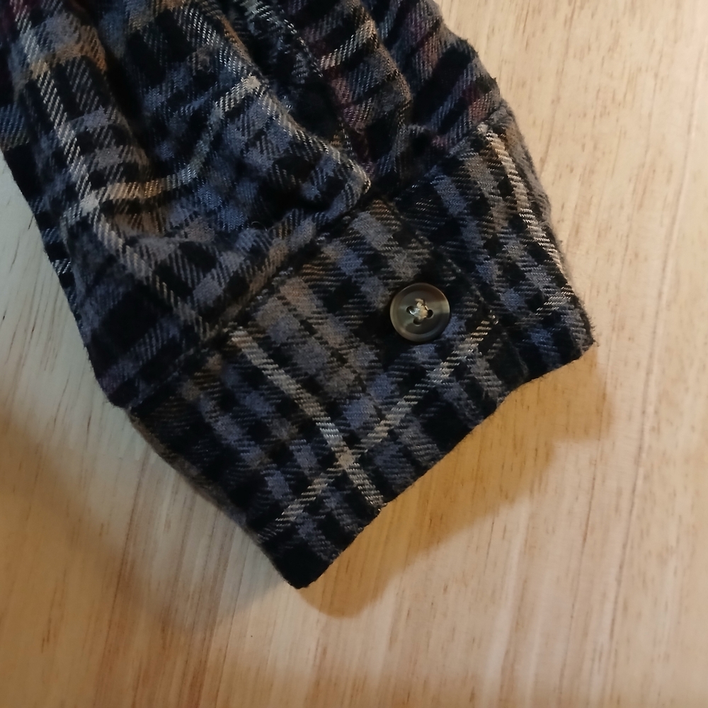 Maurices Woman Casual Plaid Buttondown Shirt - Black, Brown, Burgady XL - Picture 9 of 16